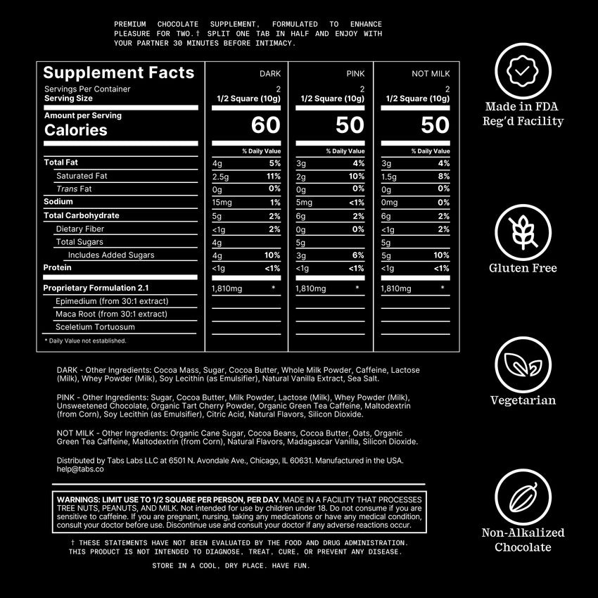 Tabs Mood Chocolate – Mixed Flavors for Couples, Vegan, Gluten-Free sex chocolate
