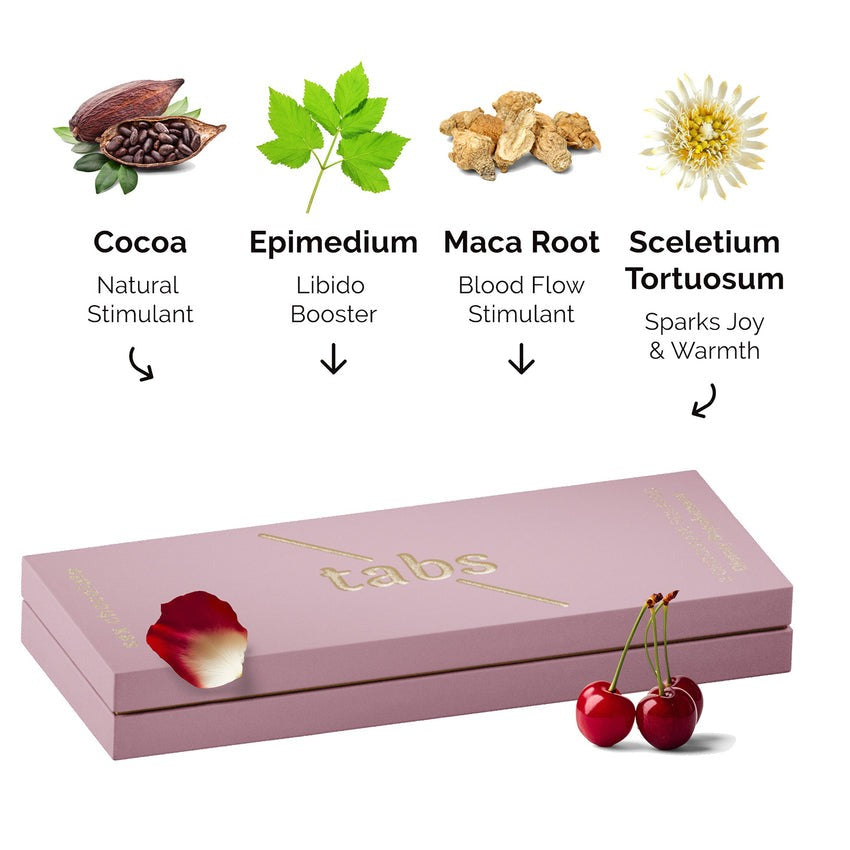 Tabs Mood Chocolate – Cherry Rose Aphrodisiac Bar for Couples SEX chocolate