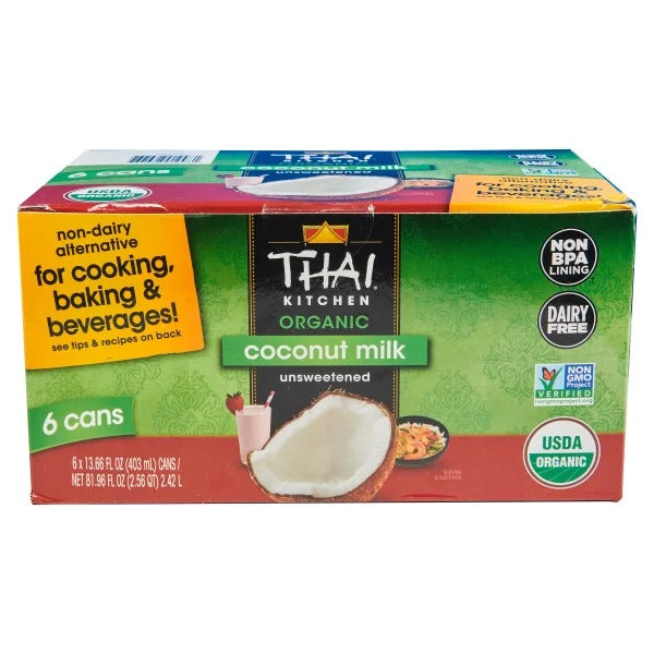 Thai Kitchen Organic Unsweetened Coconut Milk, 13.66oz, 6-Pack
Features:
USDA Organic
Dairy Free
Non-GMO