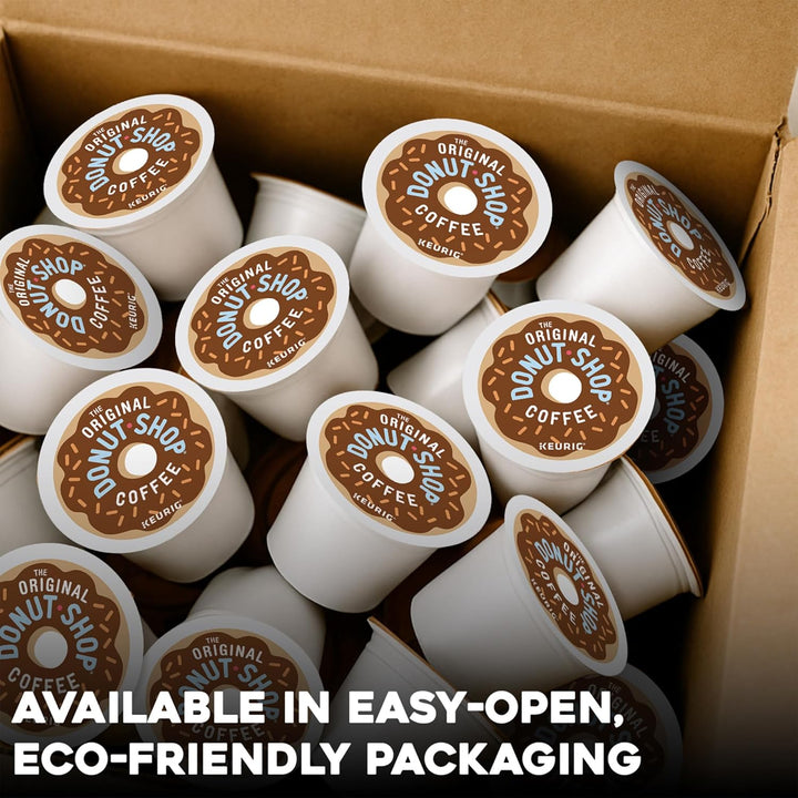 Donut Shop K-Cups, medium roast coffee pods, Keurig coffee pods, 72-count K-Cup coffee, The Original Donut Shop coffee, bold coffee flavor, recyclable coffee pods, kosher K-Cup coffee, Keurig single-serve pods, best K-Cup coffee