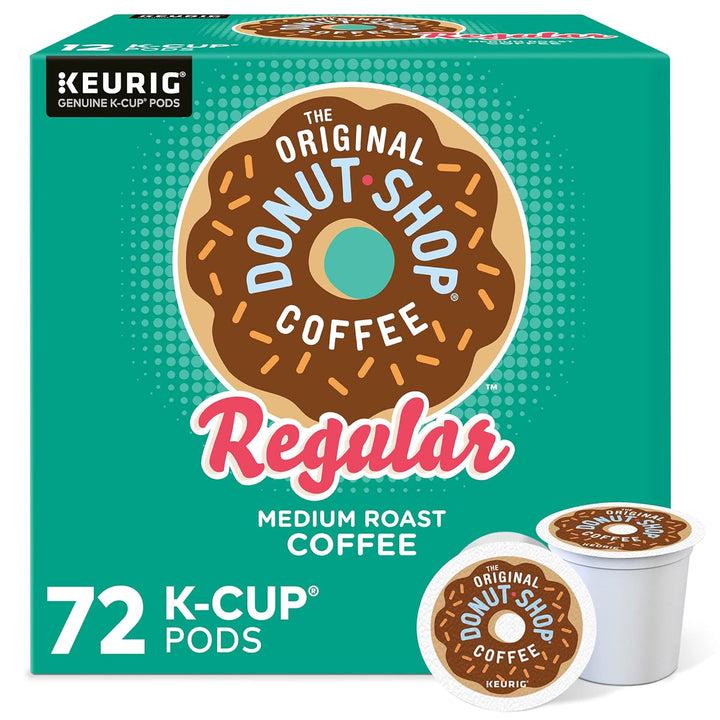 Donut Shop K-Cups, medium roast coffee pods, Keurig coffee pods, 72-count K-Cup coffee, The Original Donut Shop coffee, bold coffee flavor, recyclable coffee pods, kosher K-Cup coffee, Keurig single-serve pods, best K-Cup coffee