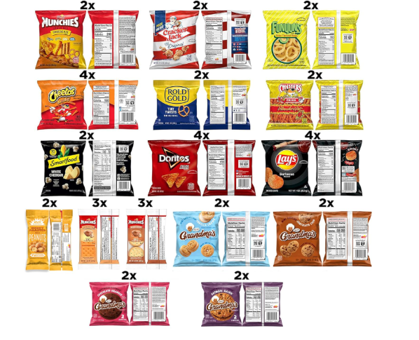Pack of 40 Ultimate snack box, Variety Assortment of chips variety pack, Cookies, Crackers