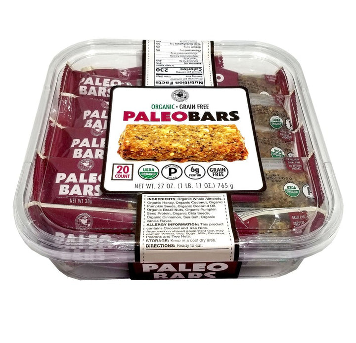 Universal Bakery Organic Paleo Bars, 20-Count, Grain-Free Snack