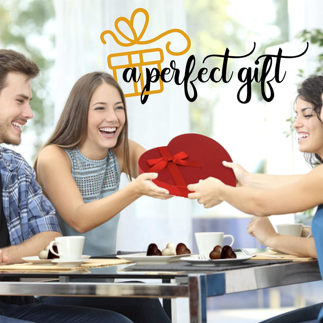 Valentines Chocolate Candy, Valentines Day Assorted Gourmet Belgian Heart Chocolate Truffles, Gifts for Him and Her in Elegant Red Heart Gift Box. Milk, Dark, Strawberry, 6 Flavors with 24 Treats