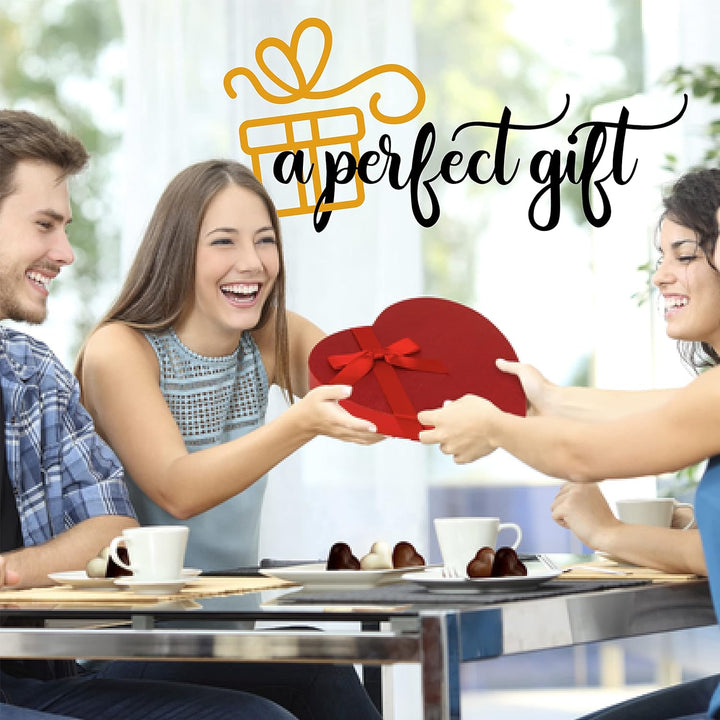 Valentines Chocolate Candy, Valentines Day Assorted Gourmet Belgian Heart Chocolate Truffles, Gifts for Him and Her in Elegant Red Heart Gift Box. Milk, Dark, Strawberry, 6 Flavors with 24 Treats