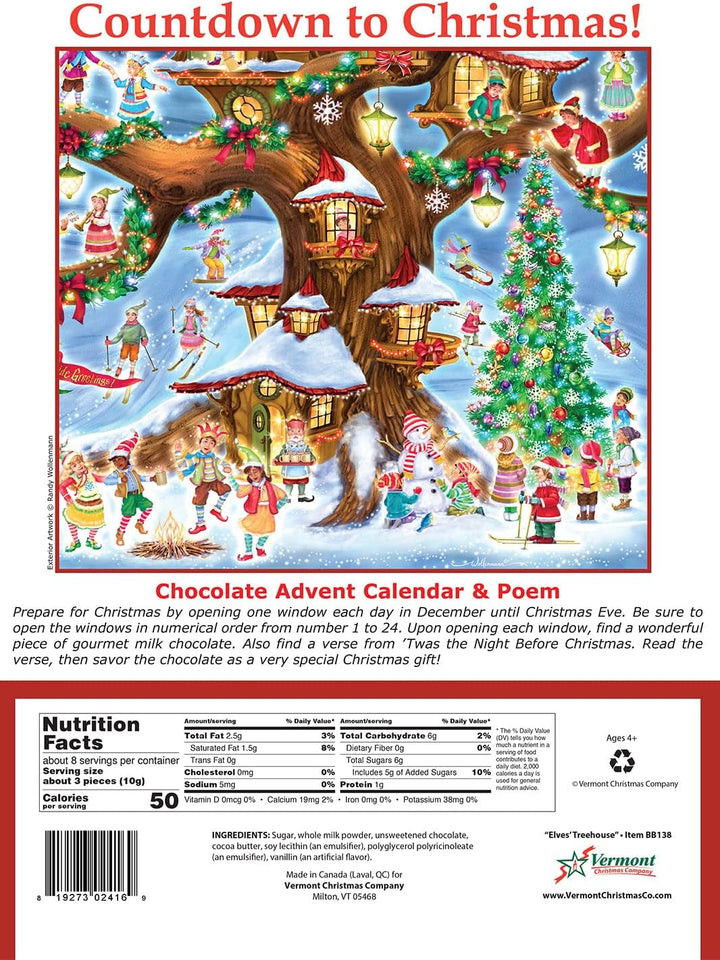 Vermont Christmas Company Elves' Treehouse Chocolate Advent Calendar (Countdown to Christmas)