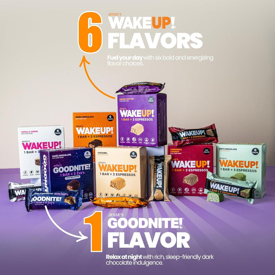WAKE UP! Chocolate Caffeinated Protein Bars – 350 mg Clean Caffeine 