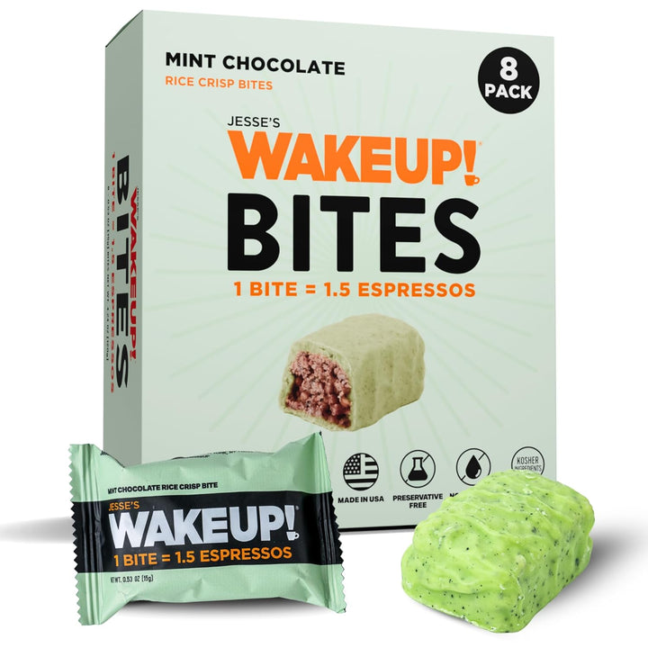 WAKE UP! Caffeinated Chocolate Protein Bites – 175mg Energy (8 Pack)
