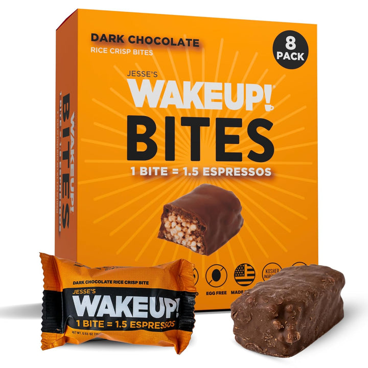WAKE UP! Chocolate Caffeinated Protein Bars – 350 mg Clean Caffeine 