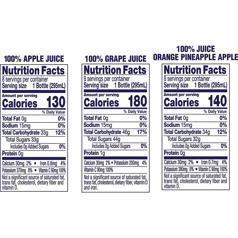 Welch’s 100% Juice Variety Pack 10 fl oz Bottles, 24 Count