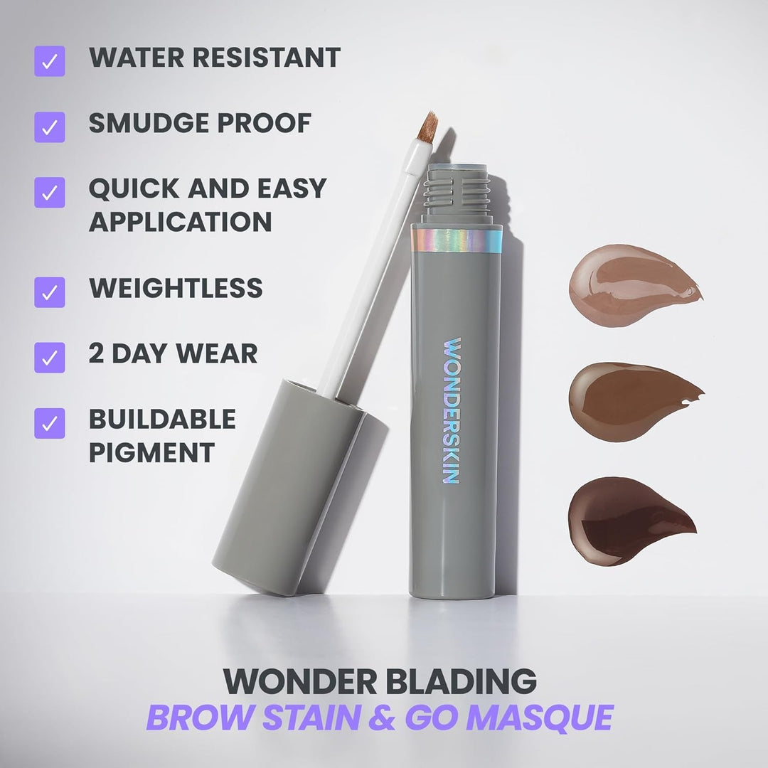 Wonderskin Wonder Blading Brow Stain & Go Masque | Long Lasting, Smudge Proof