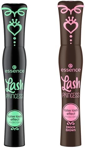 Brown mascara on lashes showing full volumizing effect