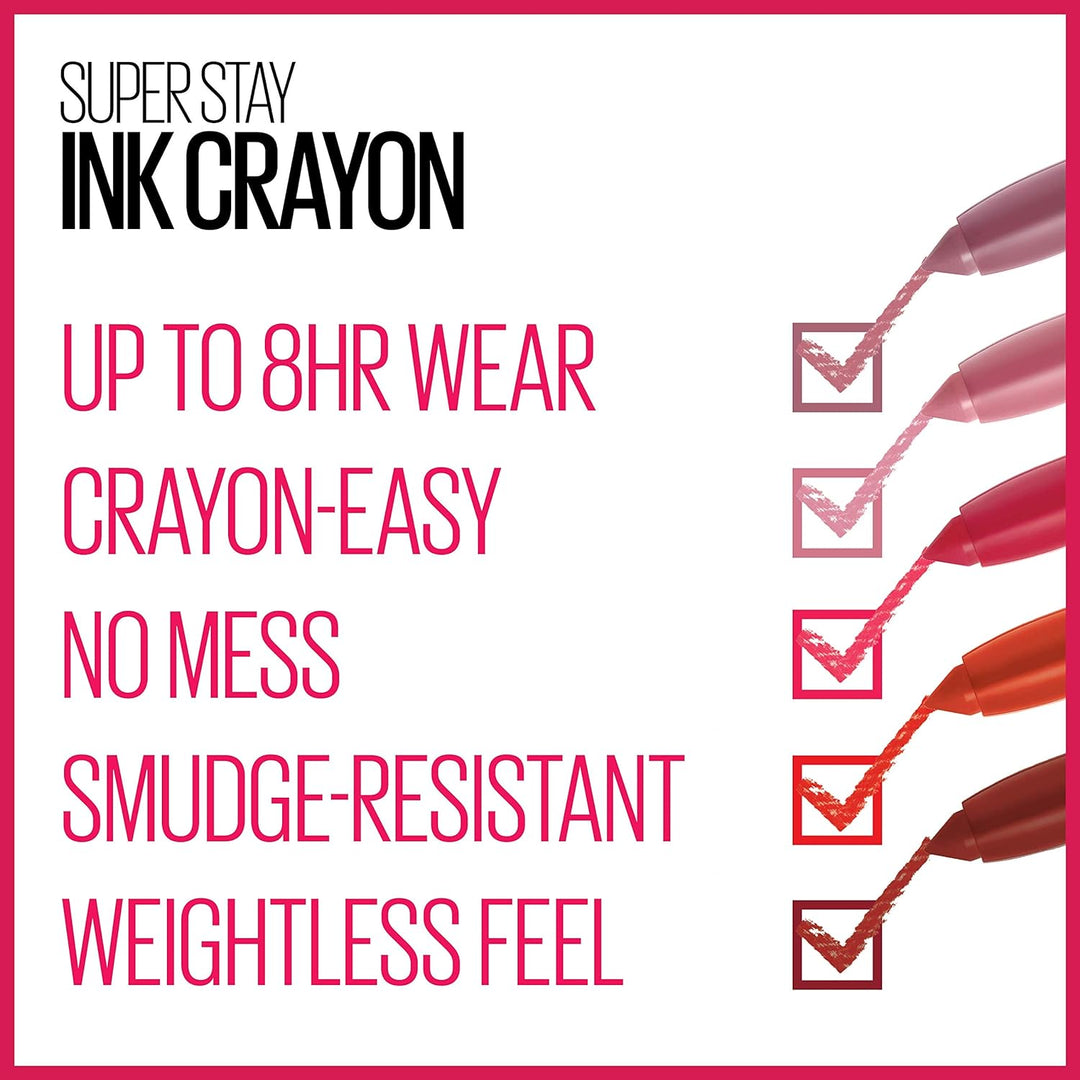 Built-in sharpener on Maybelline lip crayon for precise lines