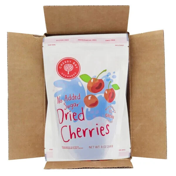 Healthy snack dried cherries with no sugar added by Cherry Bay