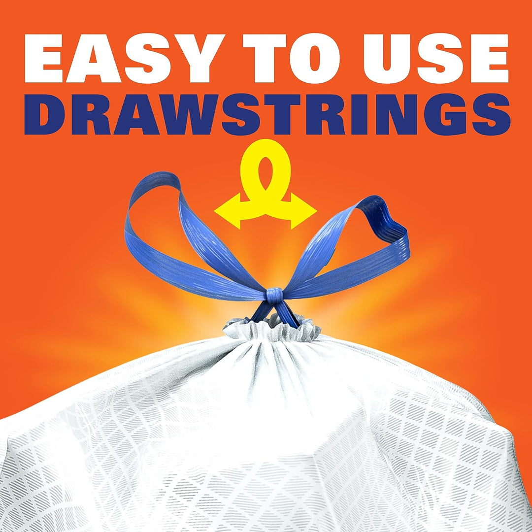 Hefty trash bags easy to use drawstrings