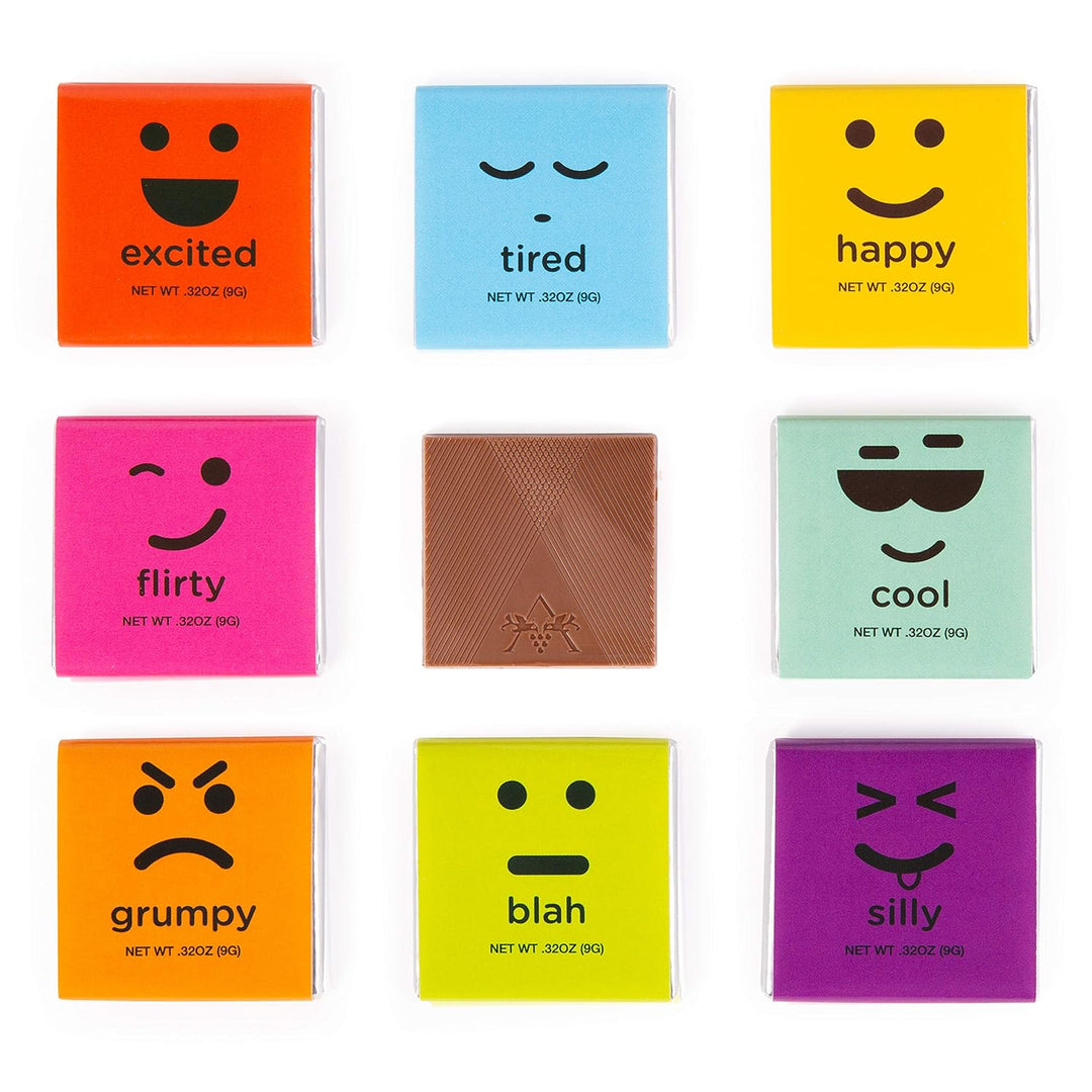 Fun chocolate gift set with assorted flavors and moods