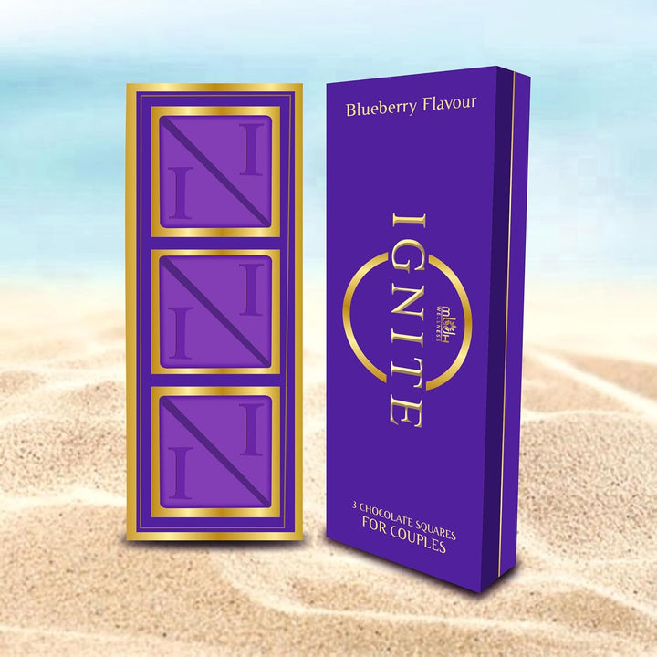 Elegant gift-worthy blueberry dark chocolate bar