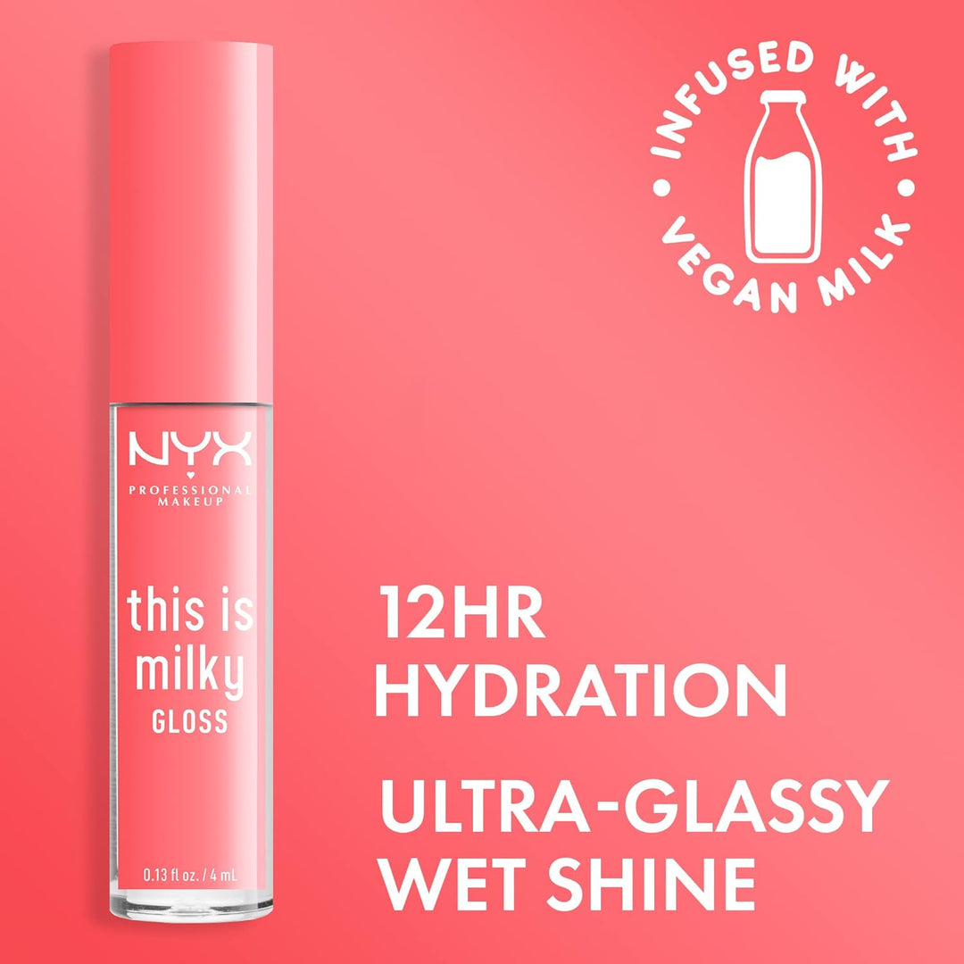 Non-sticky lip gloss in peach coral tint