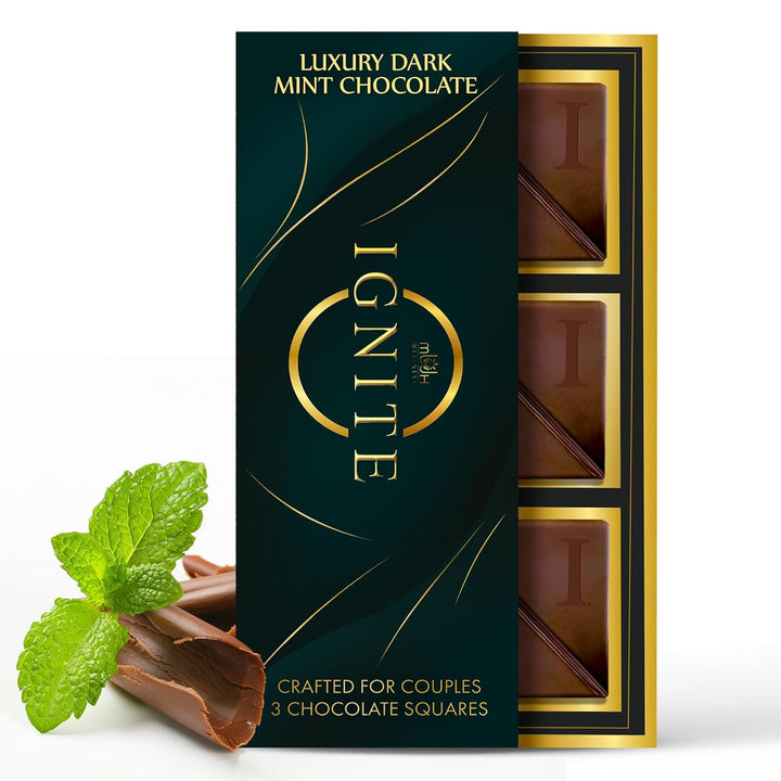 Ignite 80% dark cocoa mint chocolate bar for couples
