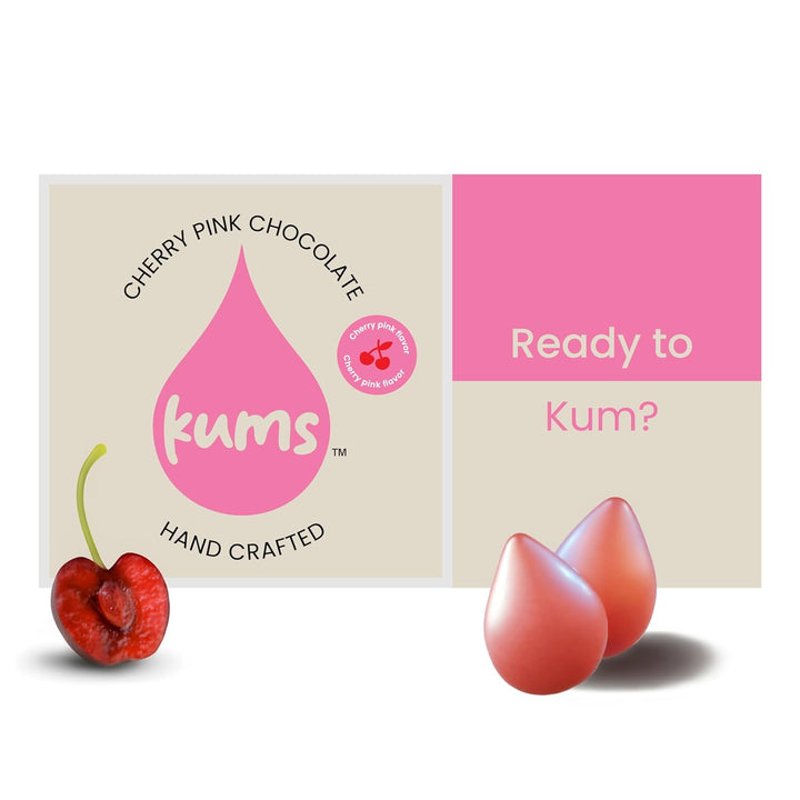 Kums Pink Cherry Rose Chocolate Tabs for Couples 1 Box