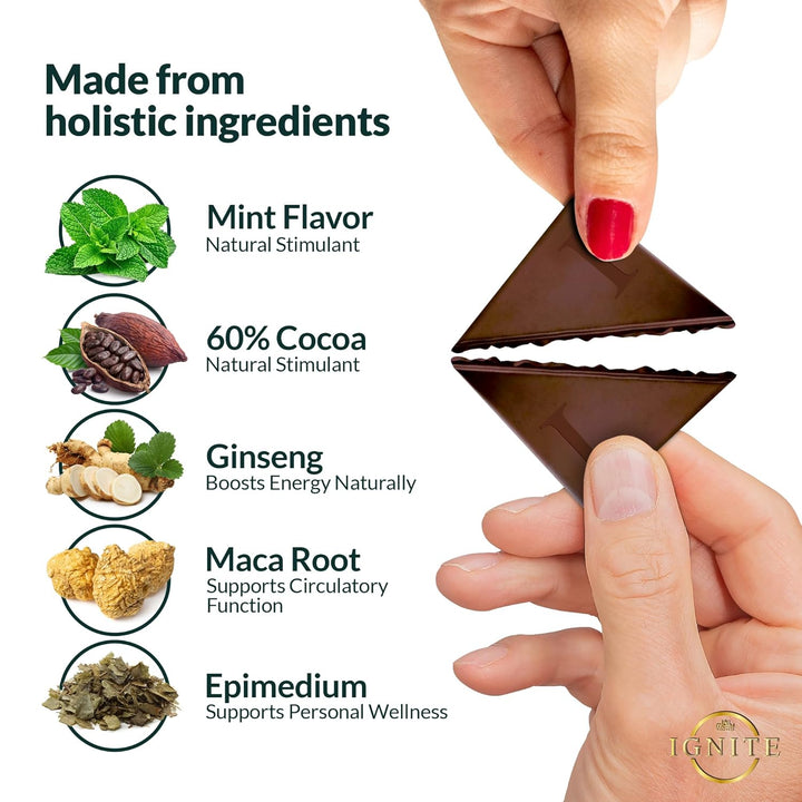 Refreshing mint-infused dark chocolate with natural ingredients