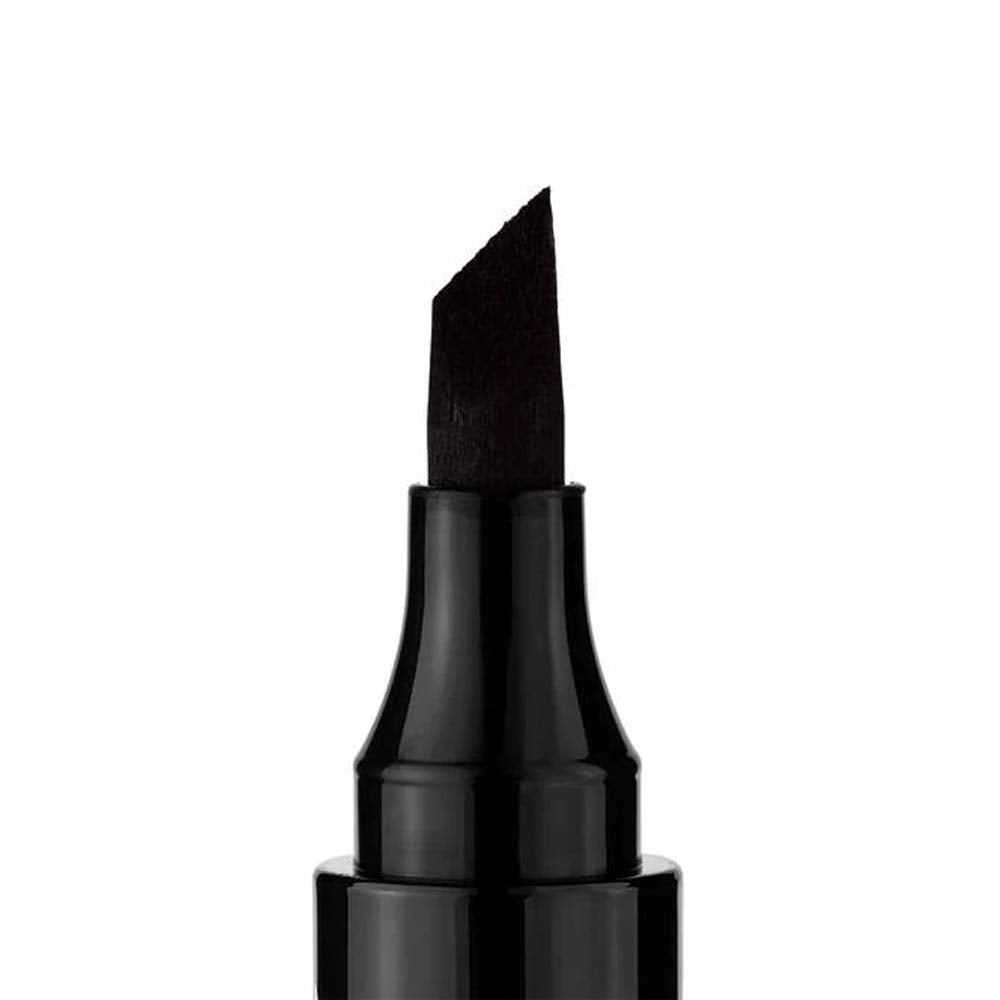 Bold graphic eye look created using Maybelline liquid eyeliner