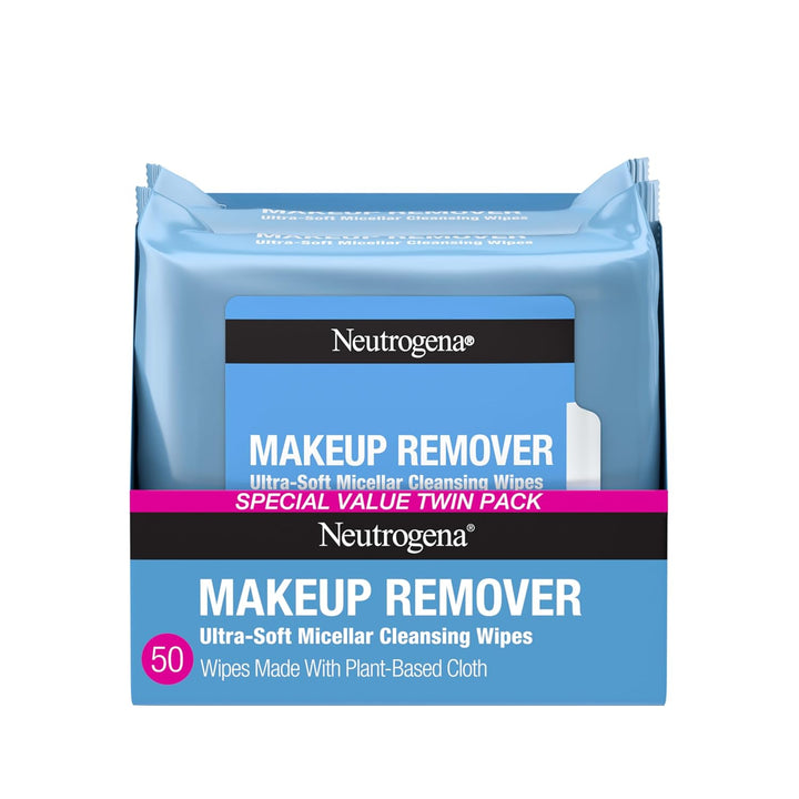 Neutrogena micellar makeup remover wipes twin pack 50 count