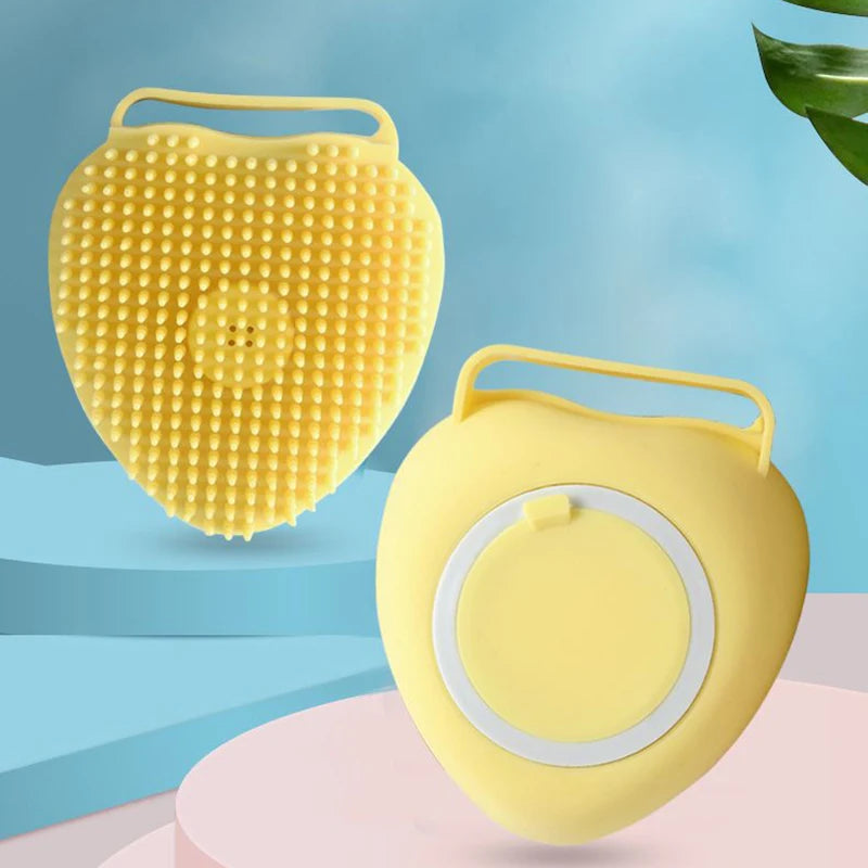 Pet massage gloves with silicone bristles for gentle bath care