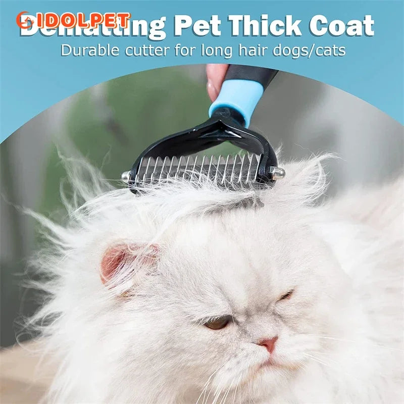 Undercoat rake brush for effective pet grooming