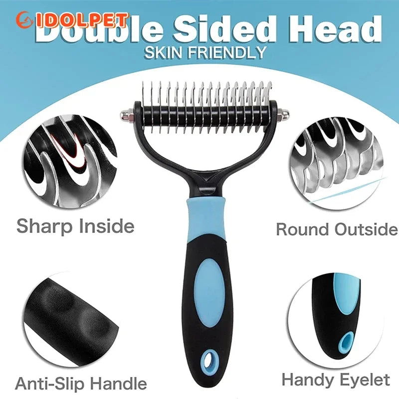Professional dematting brush for dogs and cats