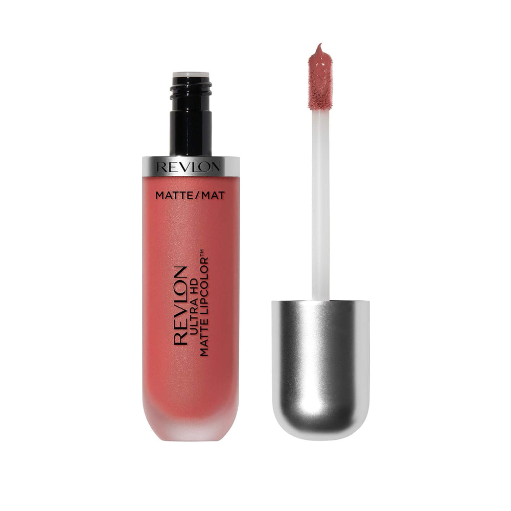 Lightweight red coral liquid lipstick with matte finish