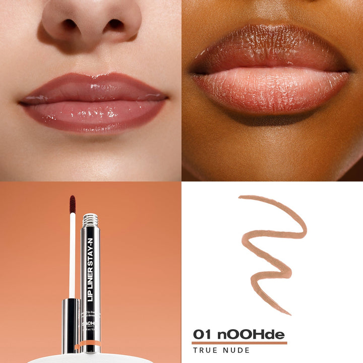 Sacheu lip stain showing color reveal after peel-off process