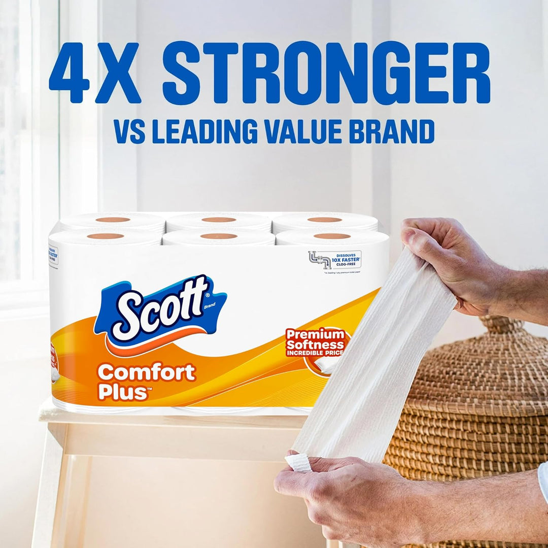 Soft and strong fast dissolving 1-ply bathroom tissue