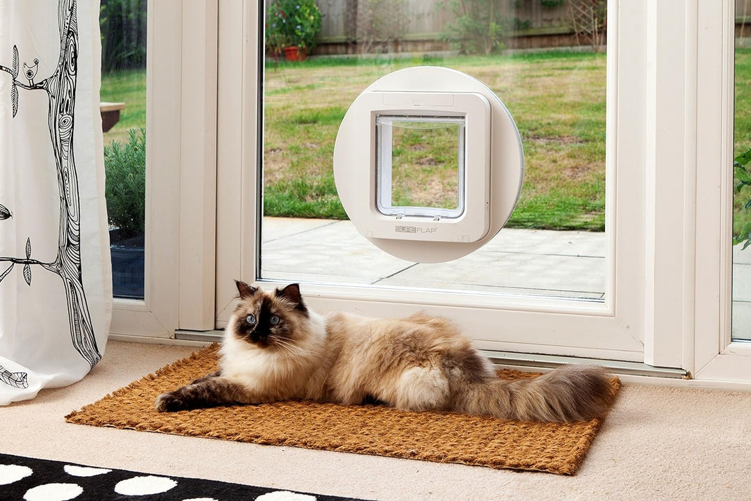 SureFlap pet door using microchip technology for secure entry