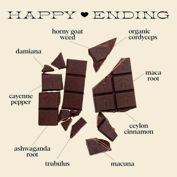 Herbal mushroom infused chocolate for stress and mood support