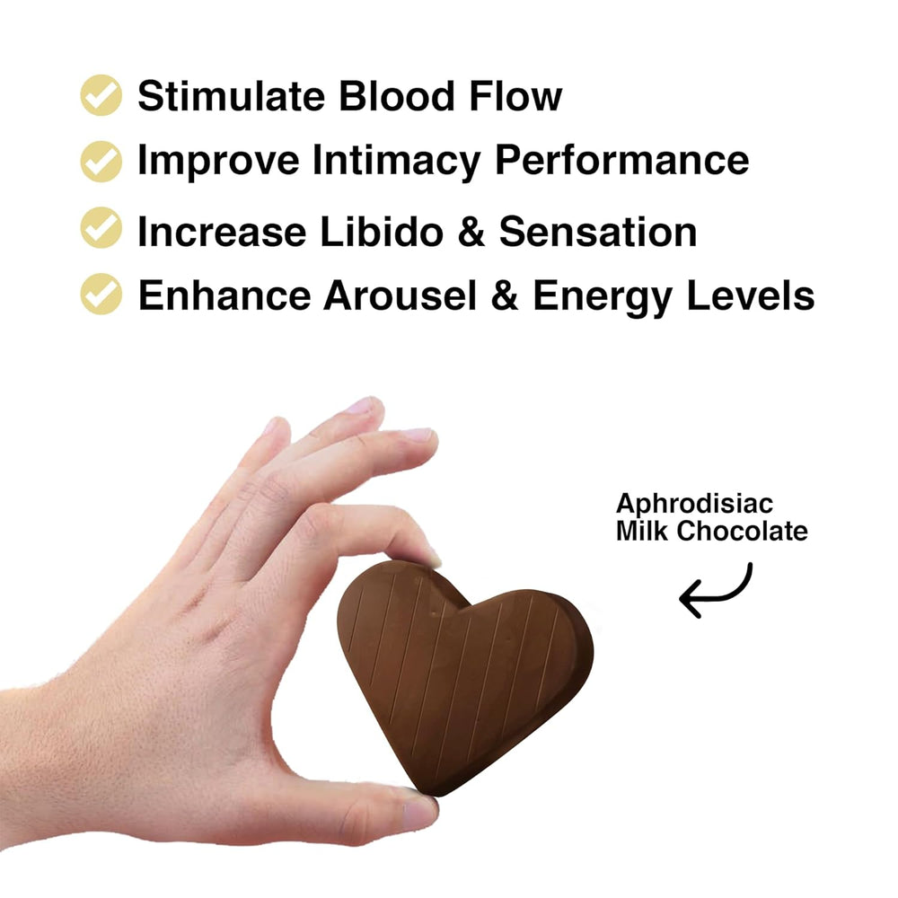 xChoc Chocolate Hearts For Couples - Milk Chocolate to Improve Mood, Performance & Energy - Vegetarian & Gluten-Free for Men & Woman (1 Box) Romance Chocolate
